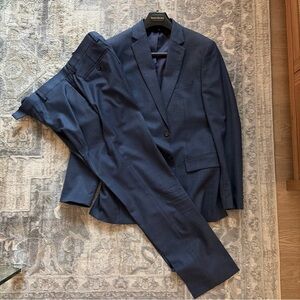 Banana Republic Men’s Marzotto Blue Slim Fit Wool Suit 38R Jacket 31x29 Pants
